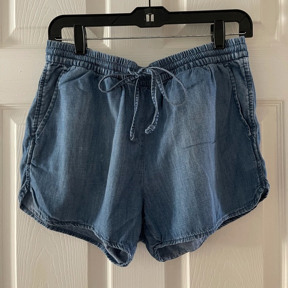 GAP Pants - GAP Denim Blue Drawstring Relaxed Shorts